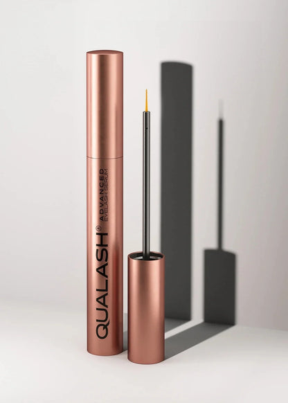QUALASH DUO Eyelash Serum photographed with soft shadow on white background